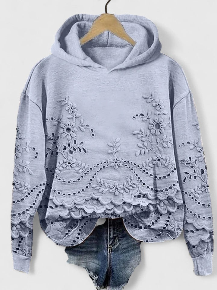 Clara | Stylischer Kapuzenpullover mit Spitzen-Details