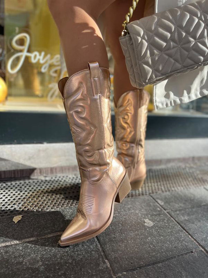 Gracie | Stivali da cowboy con design metallico per donna
