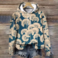 Chloe | Floral Jacquard Knit Hoodie
