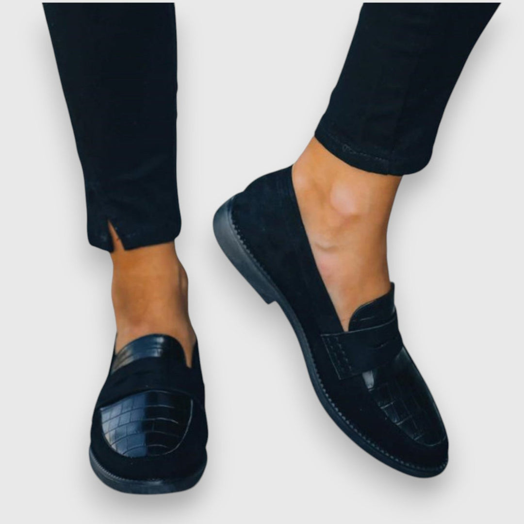 Jessie | Zeitlose flache Damen-Loafer aus Leder zum Hineinschlüpfen