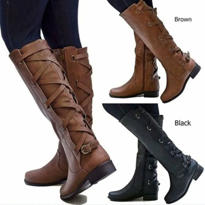 Seraphine | Markante Reitstiefel für Damen mit knöchelhohem Schaft und Schnallen