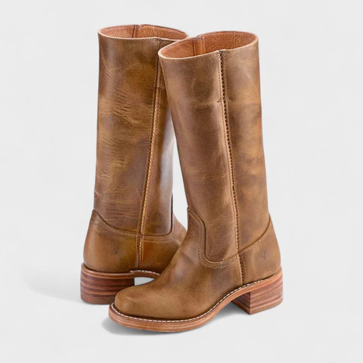 Arista | Western-Lederstiefel für Damen mit knöchelhohem Schaft und Blockabsatz