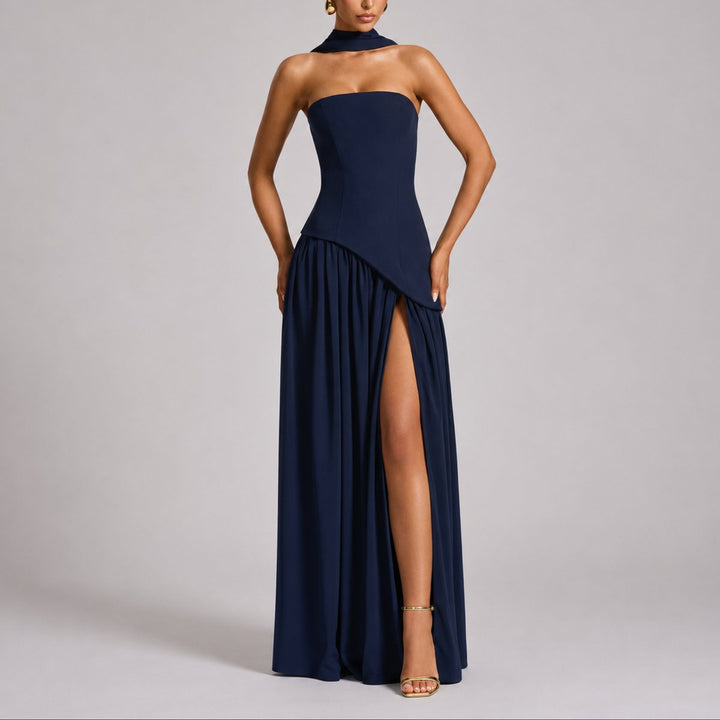 Violetta | Women's Elegant Strapless Open-Back Maxi Dress