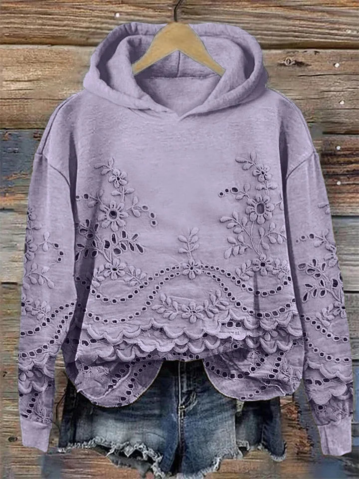 Regine | Floral Hoodie for Women – Casual Relaxed Style