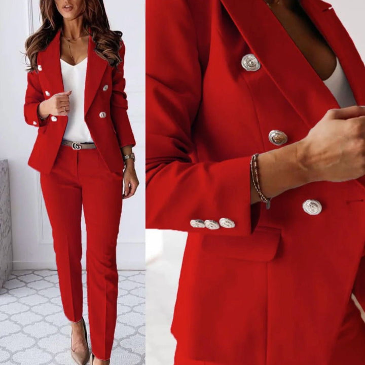 Lena | Completo da donna con blazer doppiopetto e pantaloni dritti