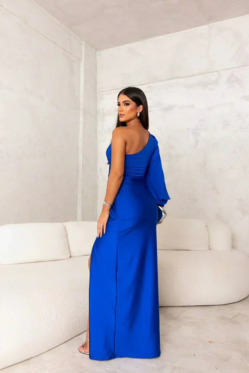 Camilla | One-Shoulder Maxi Homecoming Dress for Elegant Events