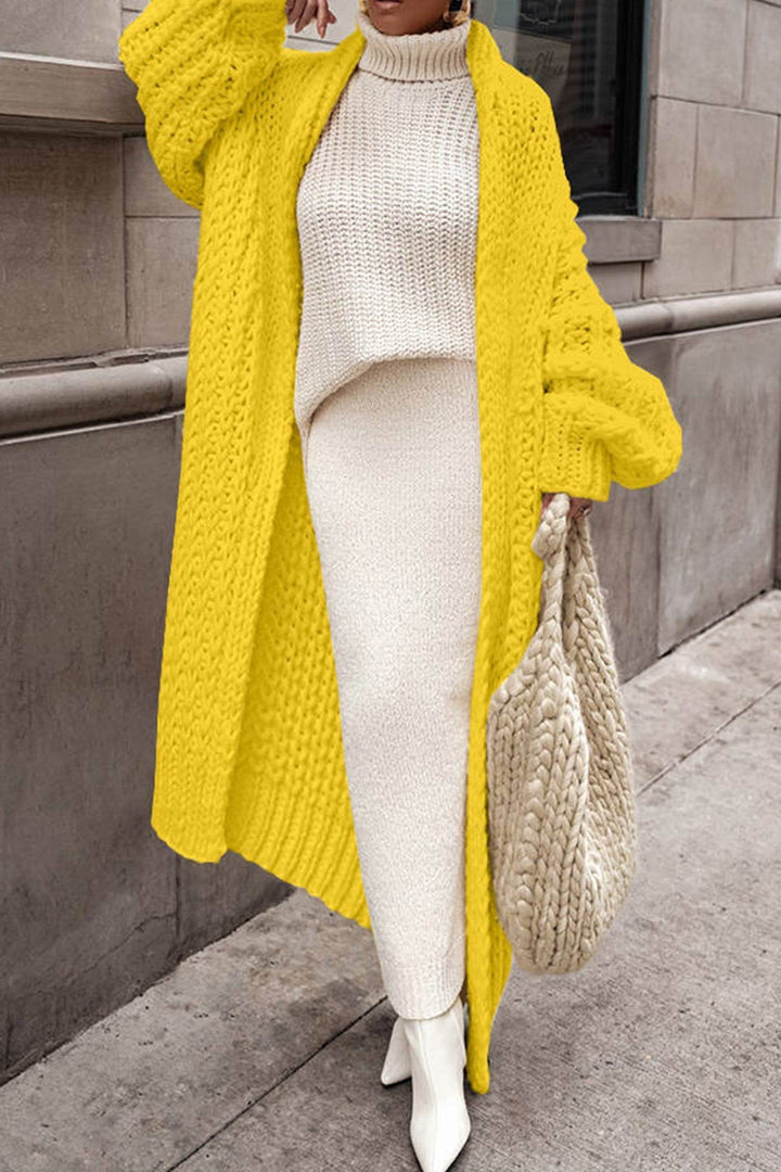 Marielle | Übergroßer, grob gestrickter Longline-Cardigan