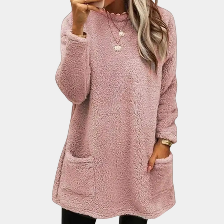 Drunelle | Kuscheliges Teddy-Tunika-Kleid mit Taschen