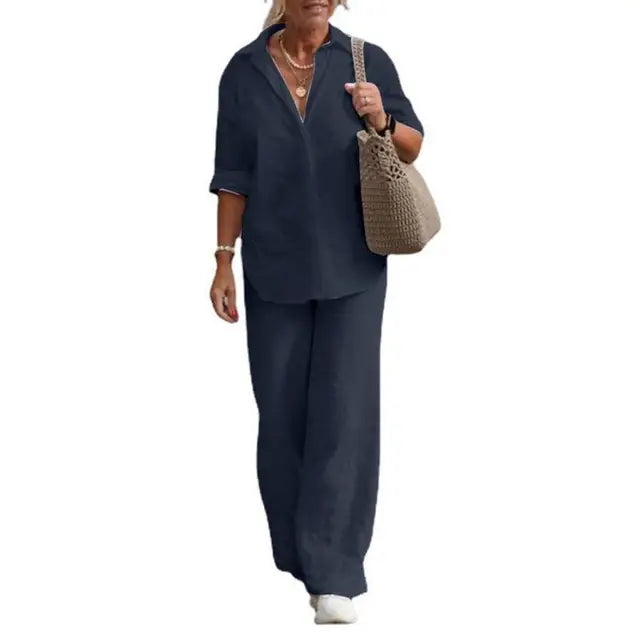 Solene | Completo elegante in lino a due pezzi