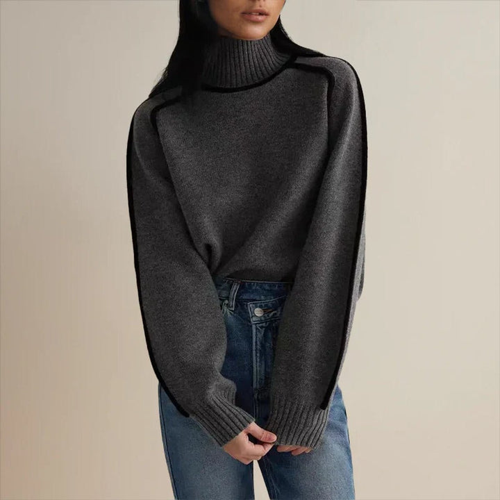 Sophie | Oversized Knit Sweater – Elegant Roll Neck Design for Women