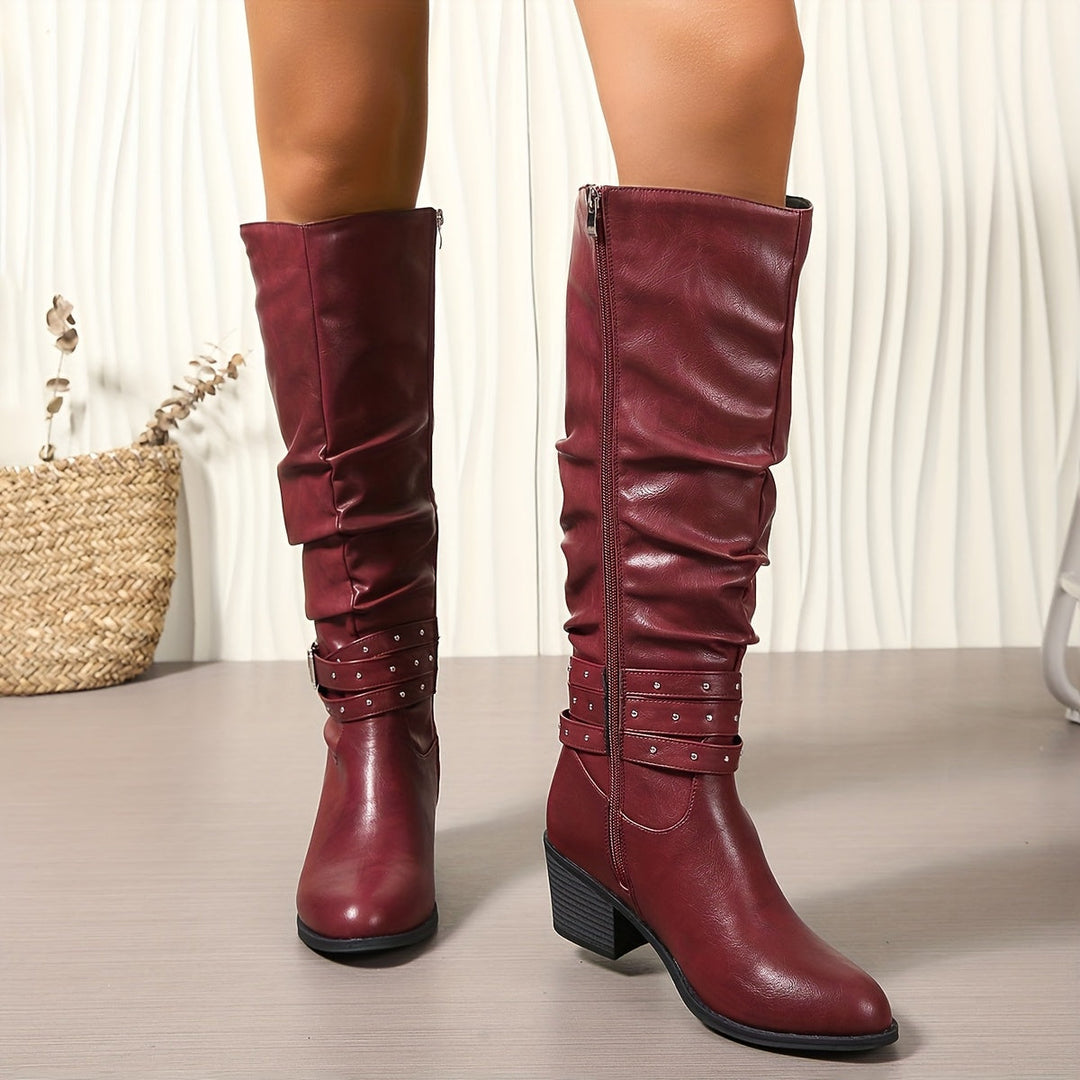 Velmira | Lässige Slouchy-Stiefel für Damen mit knöchelhohem Schaft und Blockabsatz