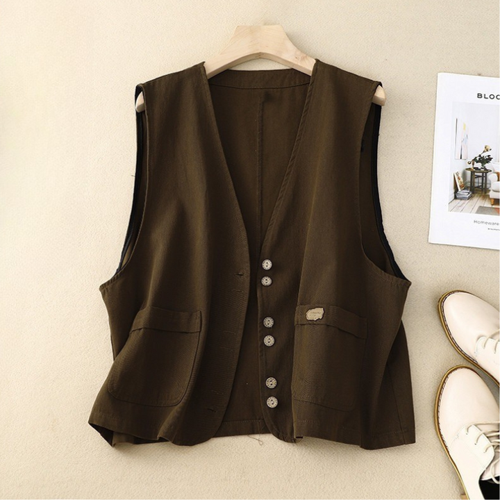 Maribel | Relaxed Button-Front Women’s Layering Vest