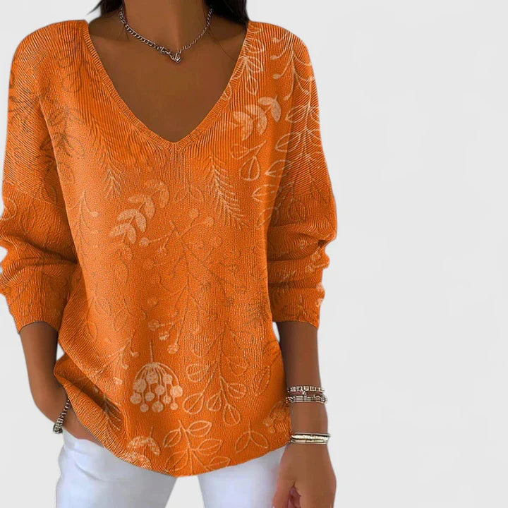 Vivienne | Floral V-Neck Tunic Top