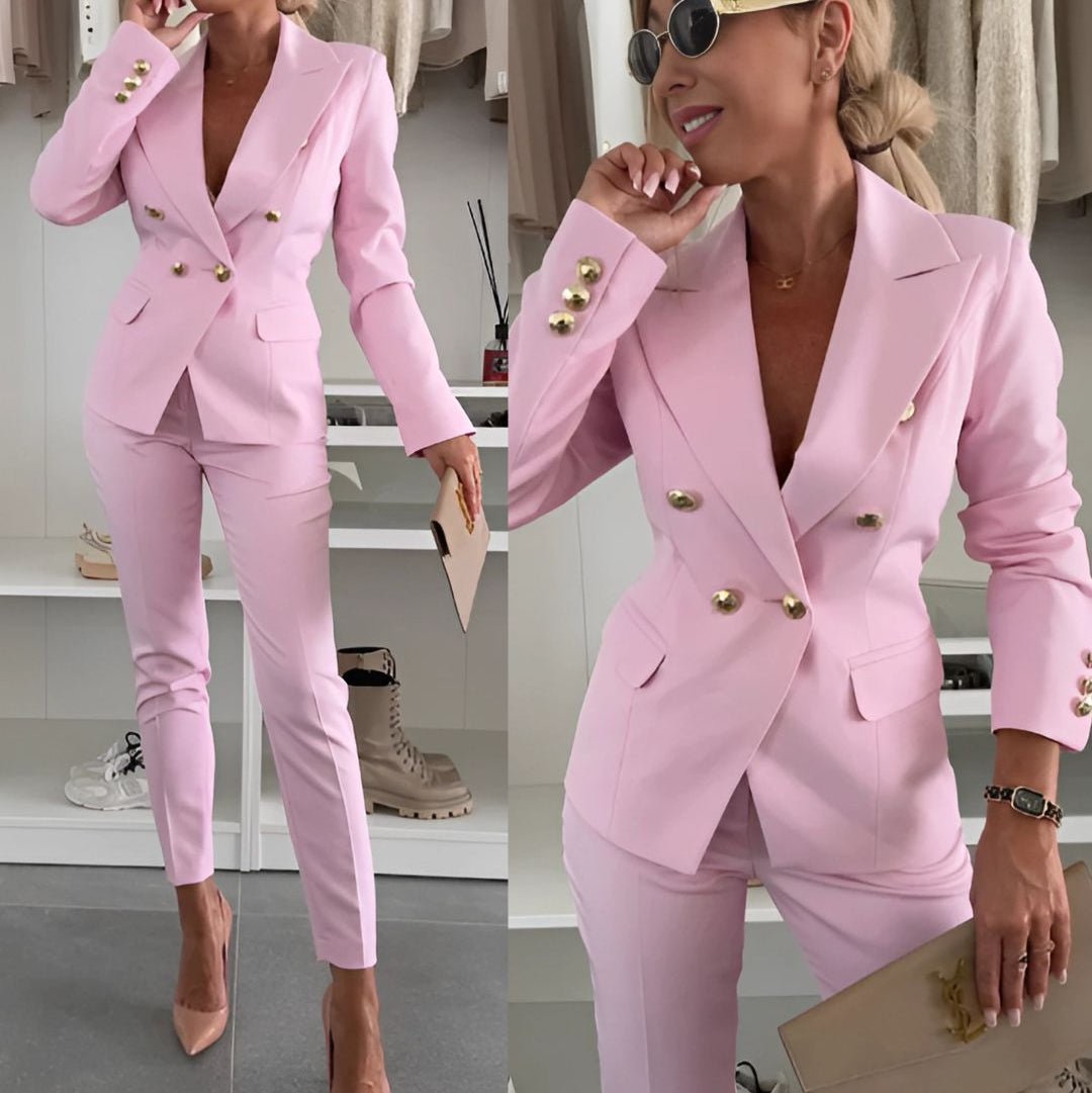 Lena | Completo da donna con blazer doppiopetto e pantaloni dritti