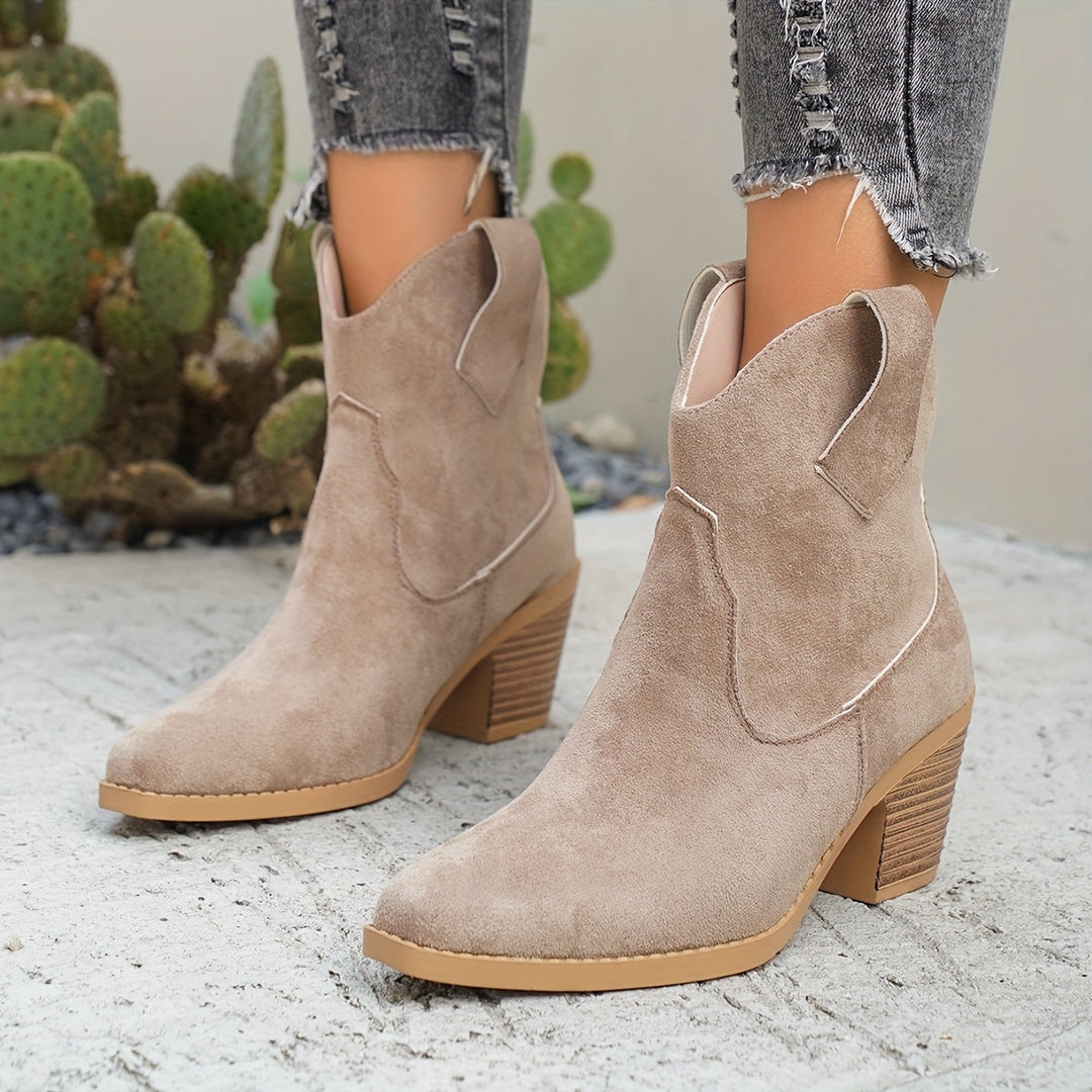 Naomira | Stivaletti da donna eleganti in camoscio, ispirati allo stile western