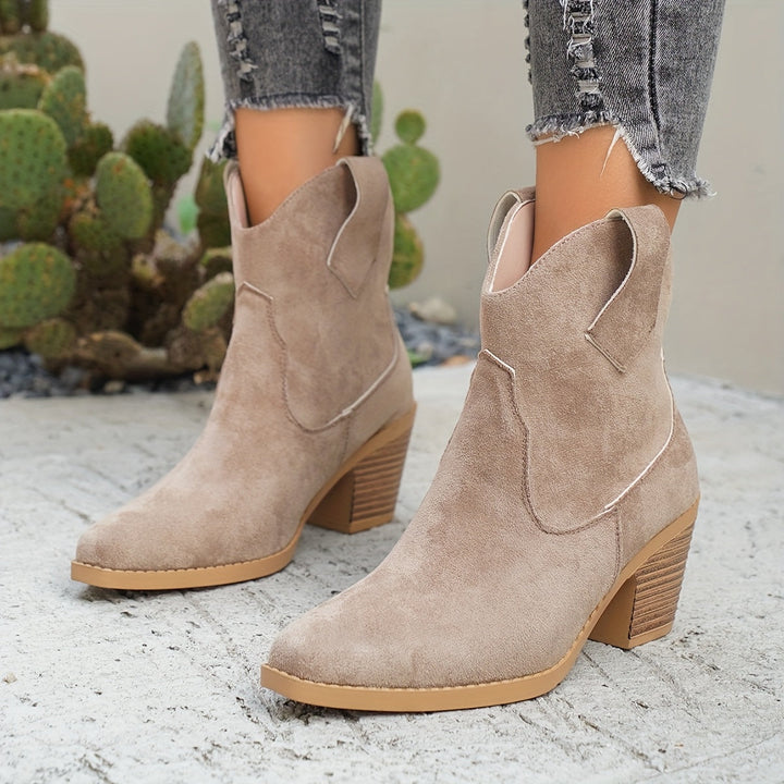 Naomira | Stivaletti da donna eleganti in camoscio, ispirati allo stile western