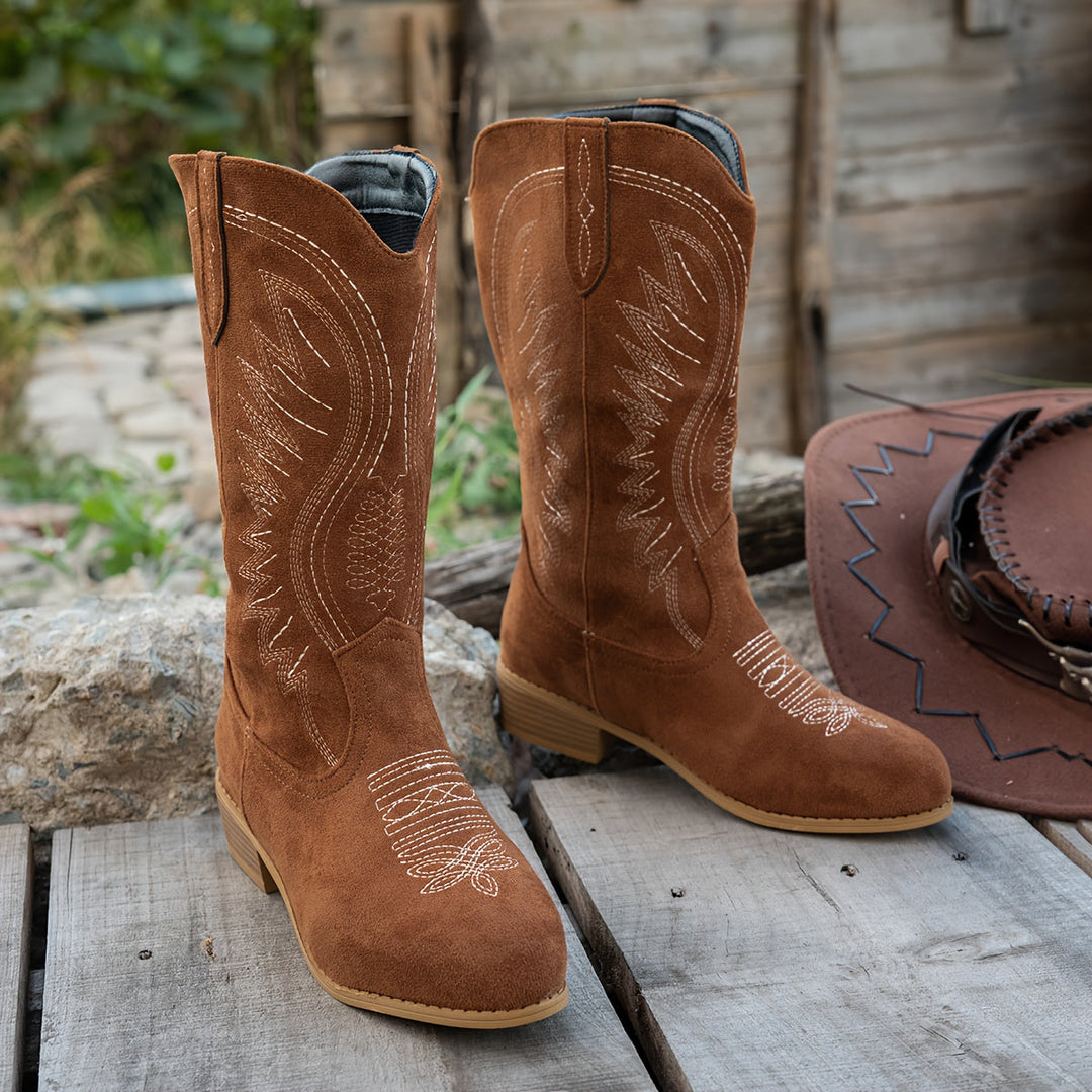 Céleste | Klassische Western-Cowboystiefel mit weitem Schaft für Damen