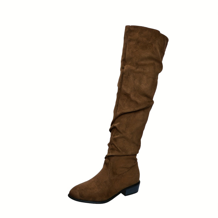 Seraphine | Lässige Slouchy-Stiefel für Damen mit Overknee-Schaft und Blockabsatz