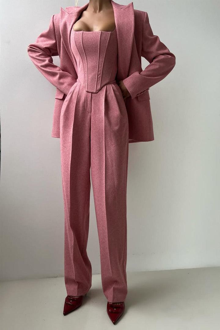 Milan | Elegantes 3-teiliges Damenblazer-Set mit zweireihiger Knopfleiste
