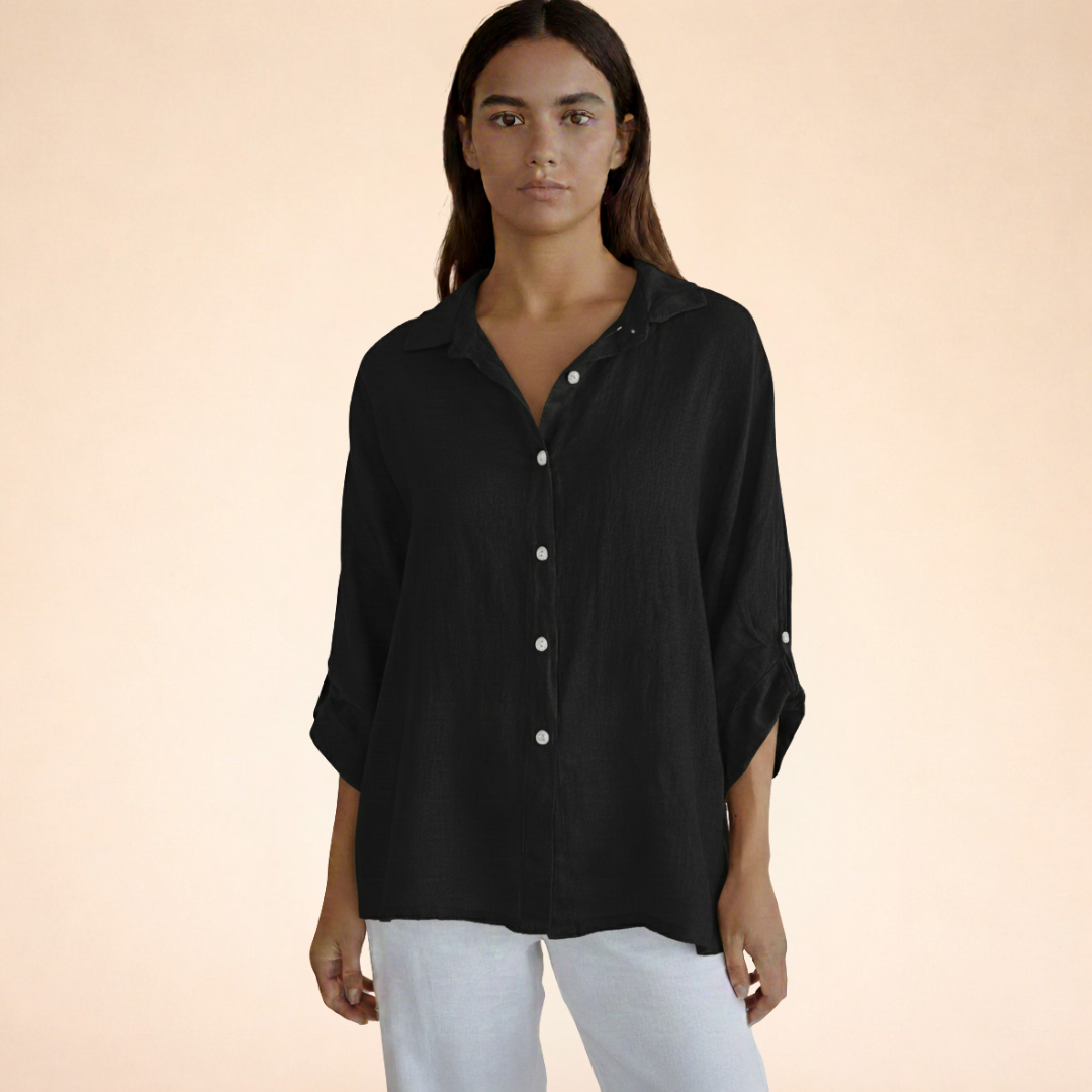 Elena | Elegant Linen Blouse