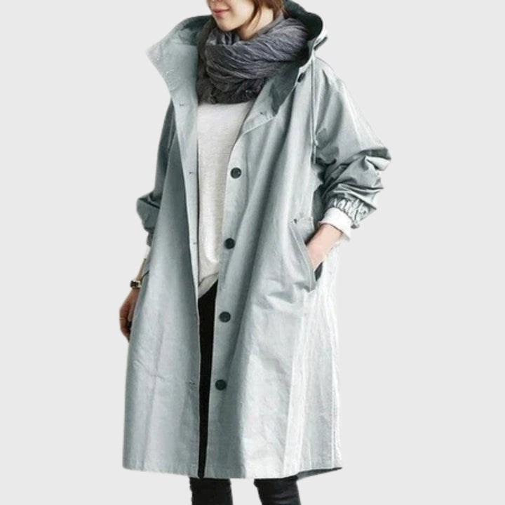 Vivienne | Trench con cappuccio elegante e idrorepellente da donna