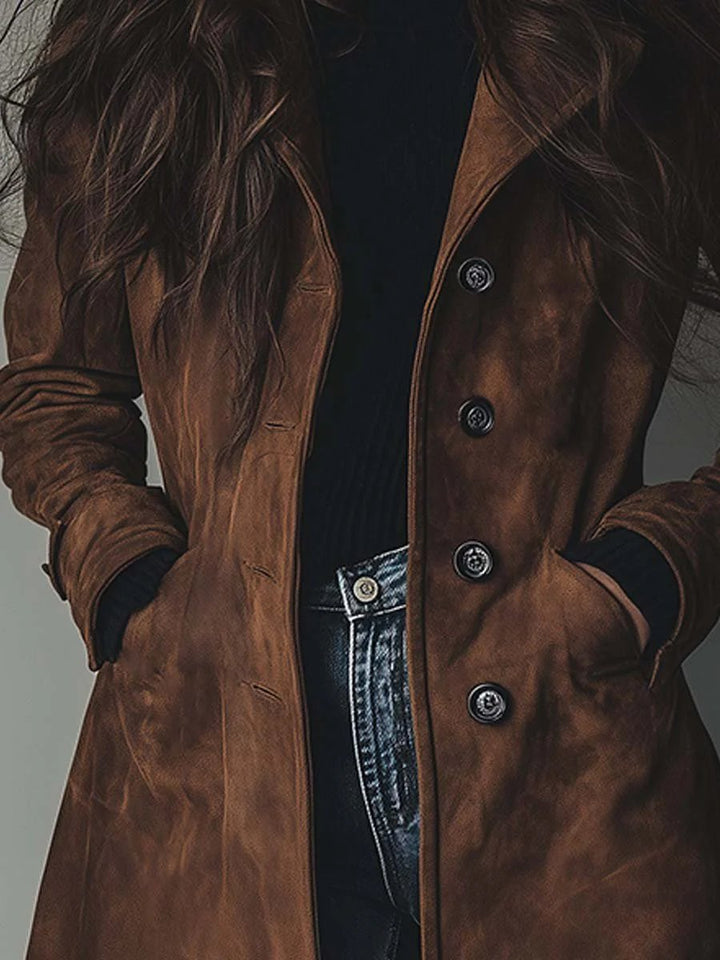 Odette | Trench lungo doppiopetto elegante da donna