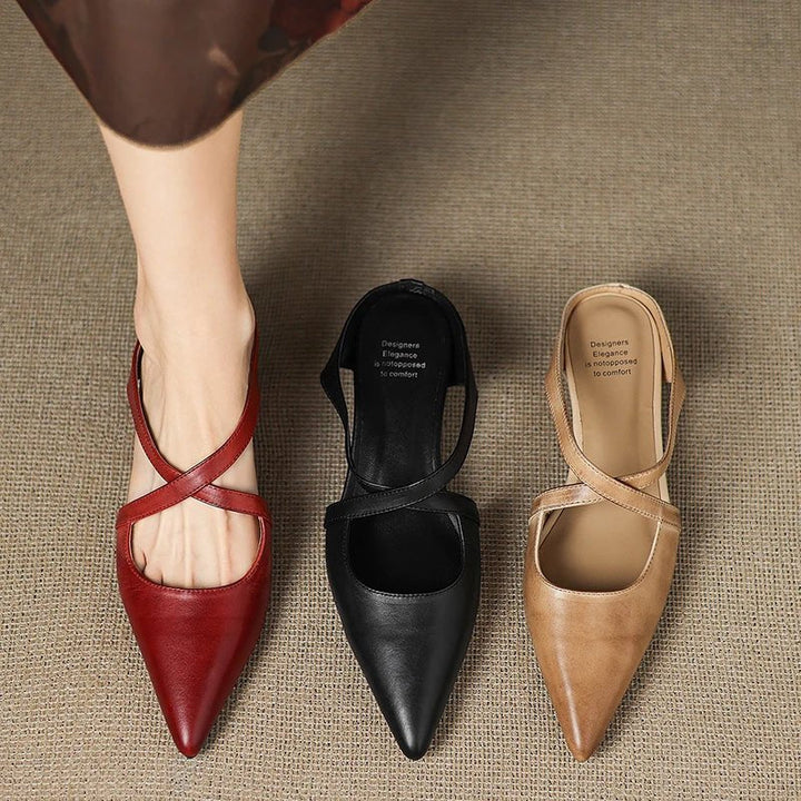 Celestia | Mules con cinturini incrociati e punta affusolata
