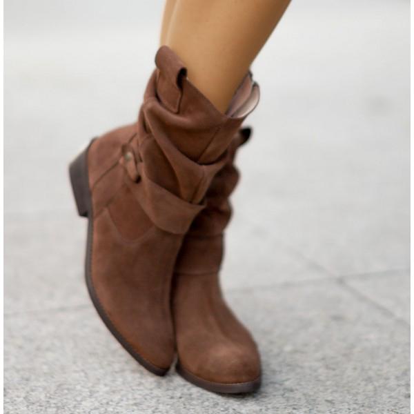 Ellarose | Lässige Slouchy-Ankle-Boots für Damen mit umgeschlagenem Schaft