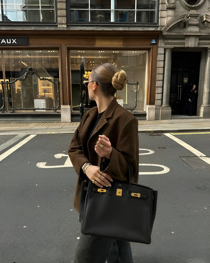 Seraphina | Blazer classico in pelle scamosciata dallo stile intramontabile
