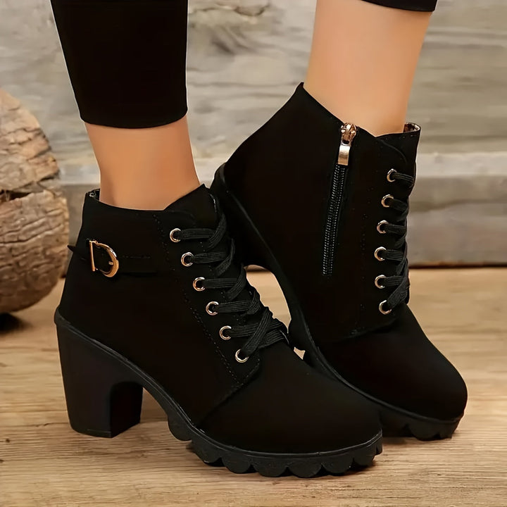 Virella | Stilvolle Schnür-Ankle-Boots für Damen mit Blockabsatz