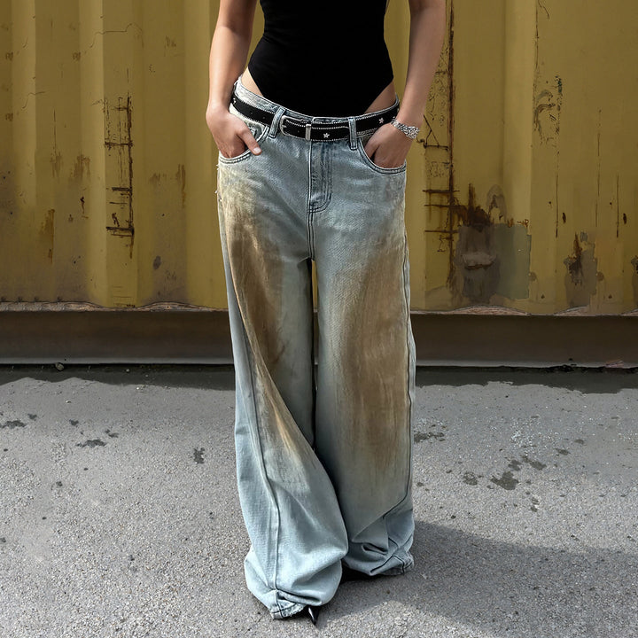 Drunelle | Vintage Wash Wide Leg Jeans