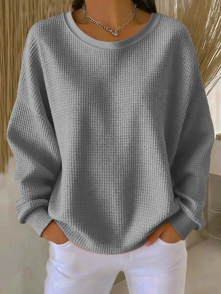 Ellora | Relaxed Textured Waffle-Knit Sweater