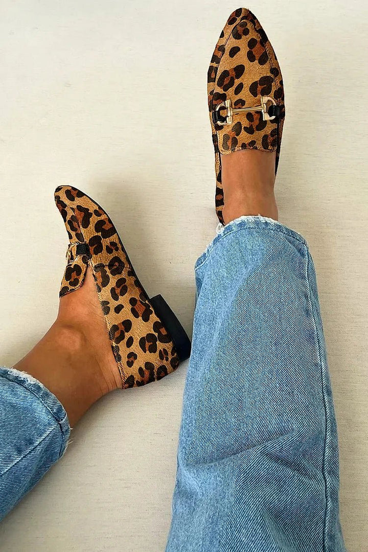 Lucia | Bedruckte Damen-Loafer mit metallischem Akzent