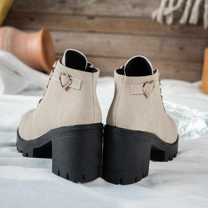 Alurelle | Stivaletti chic da donna con lacci e tacco largo