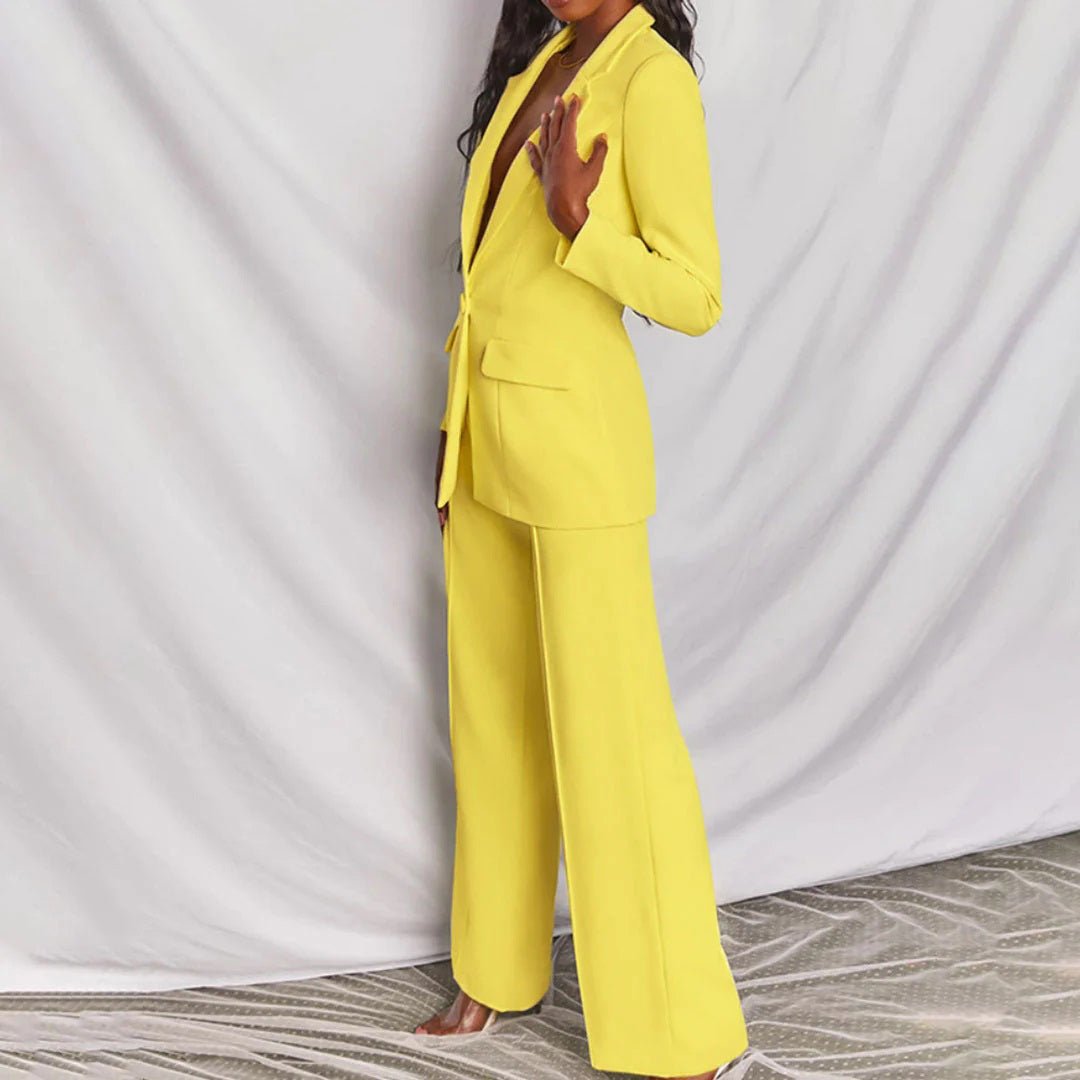 Lemora | Farbenfrohes tailliertes Damen-Set aus Blazer und Hose