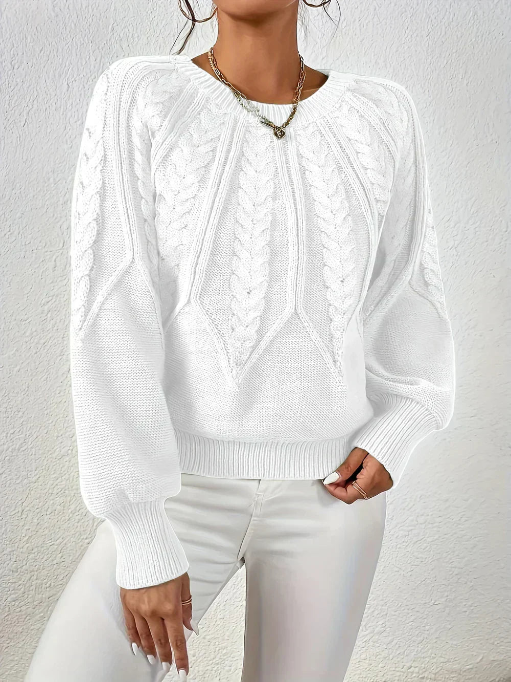 Aurielle | Elegante maglione da donna a trecce traforate