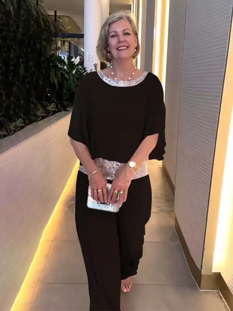 Camilla | Completo elegante con pullover e pantaloni a gamba ampia