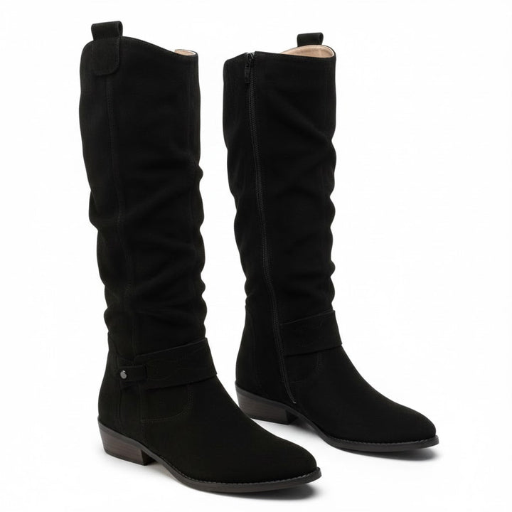Vespera | Lässige Slouchy-Stiefel für Damen mit knöchelhohem Schaft und Blockabsatz
