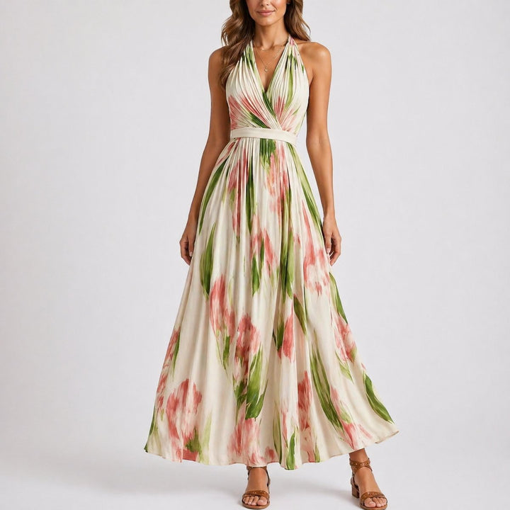 Arielle | Women's Elegant Watercolour Floral Maxi Dress