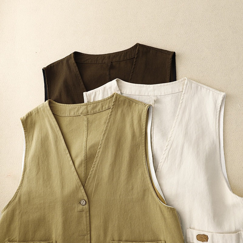 Maribel | Relaxed Button-Front Women’s Layering Vest
