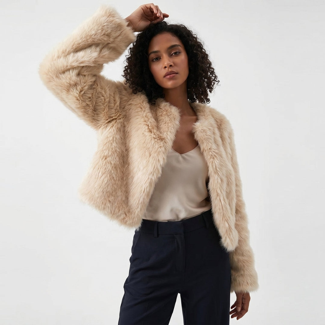 Colette | Cropped Faux Fur Jacket