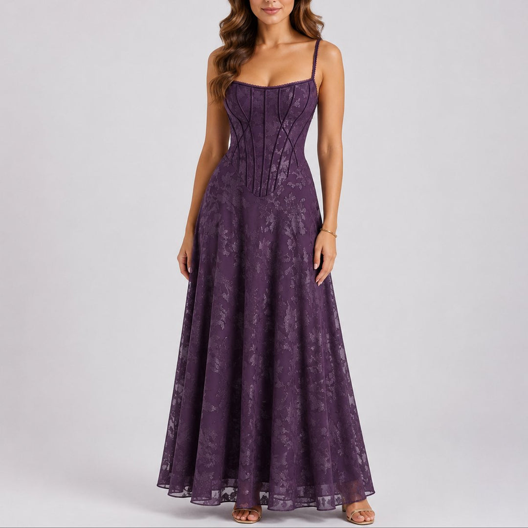 Aloura | Elegantes florales Korsett-Maxikleid für Damen