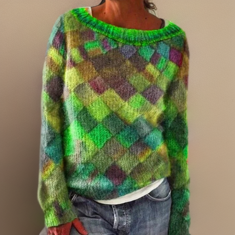 Arielle | Cozy Knit Sweater with Unique Diamond Pattern