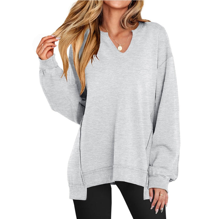 Ember | Legerer Oversized-Sweatshirt-Tunika mit V-Ausschnitt