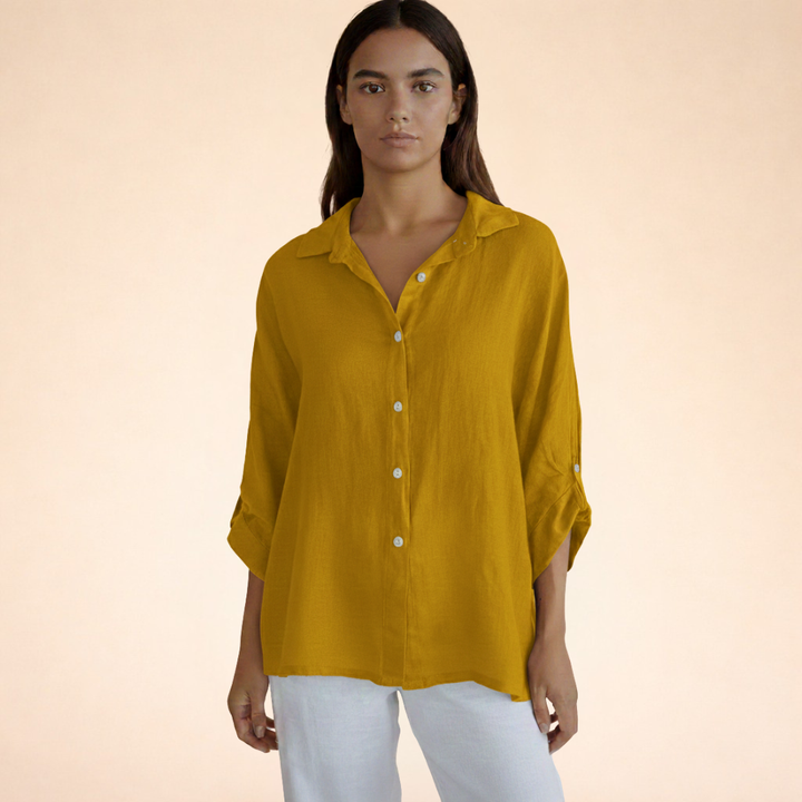 Elena | Elegant Linen Blouse