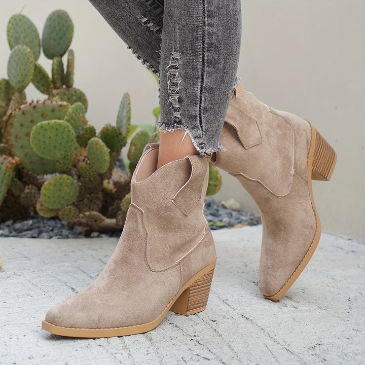 Naomira | Stivaletti da donna eleganti in camoscio, ispirati allo stile western