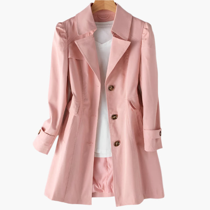 Seraphina | Trench classico lungo da donna con bottoni sul davanti