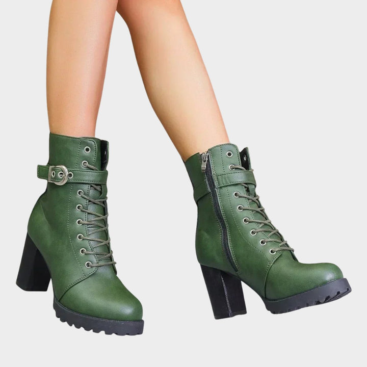 Valiant | Stivaletti da donna stile combat, con lacci e tacco largo