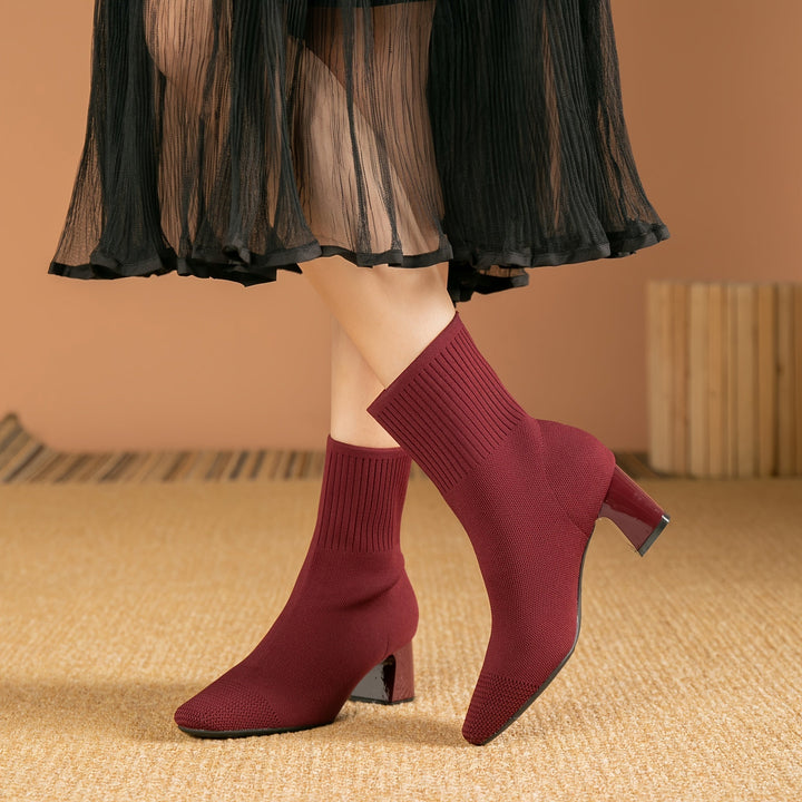 Elowen | Elegante Stretch-Strick-Stiefeletten für Damen