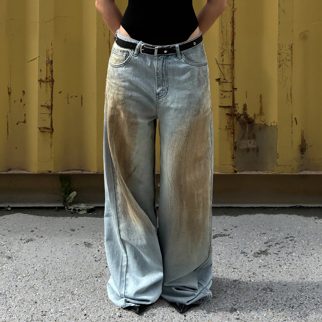 Drunelle | Vintage Wash Wide Leg Jeans